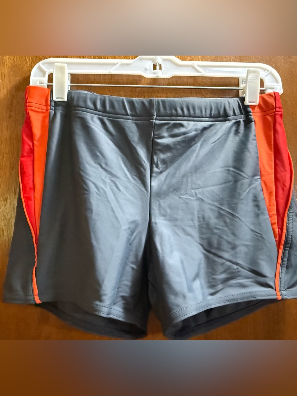 Speedo Men's Black Swim Shorts with Orange Side Panel